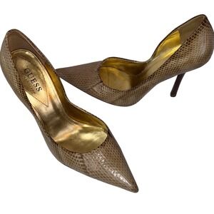 Guess‎ Milano Snakeskin Print Pointed Toe Stiletto Heel Pumps Size 7.5M